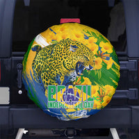 Brazil Independence Day Spare Tire Cover Roaring Jaguar Christ Redeemer Tropical Floral