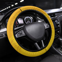 Brazil Independence Day Steering Wheel Cover Roaring Jaguar Christ Redeemer Tropical Floral