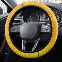 Brazil Independence Day Steering Wheel Cover Roaring Jaguar Christ Redeemer Tropical Floral