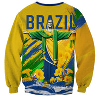 Brazil Independence Day Sweatshirt Roaring Jaguar Christ Redeemer Tropical Floral