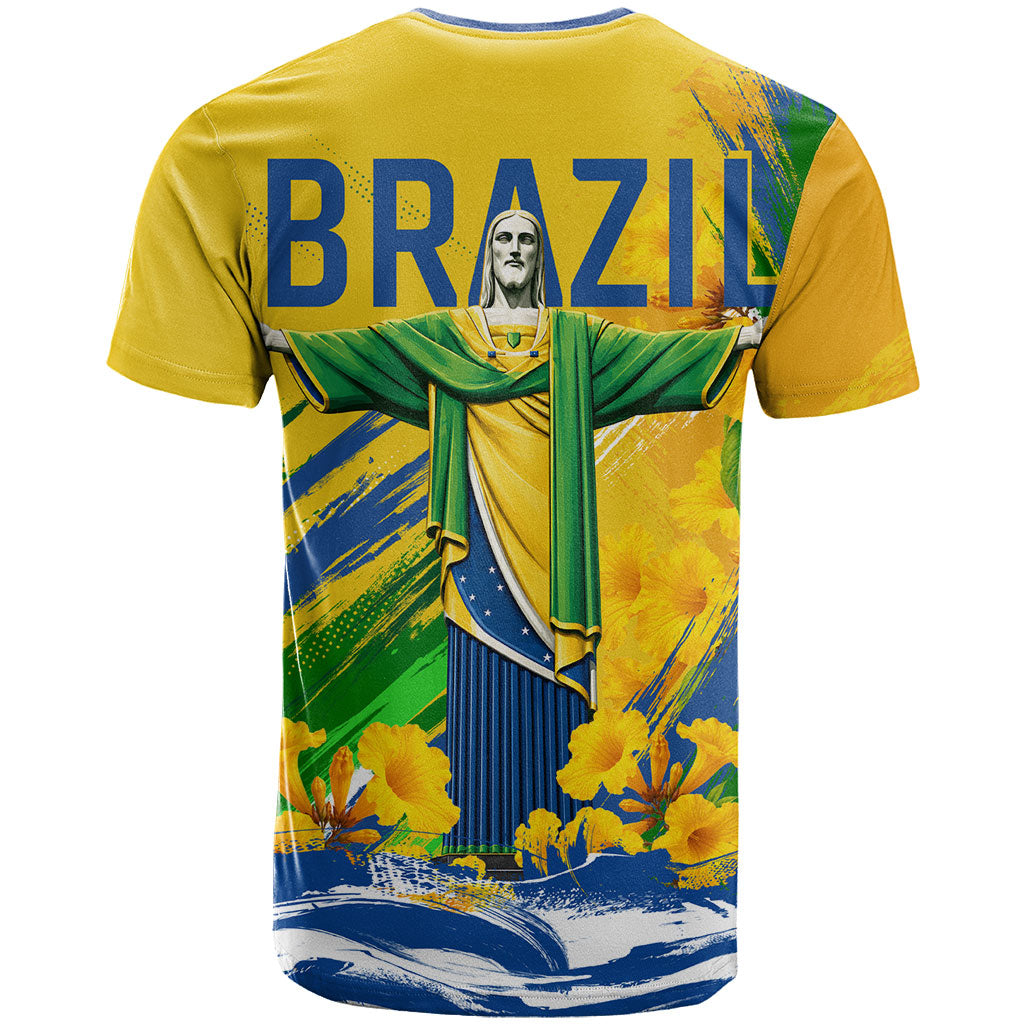 Brazil Independence Day T Shirt Roaring Jaguar Christ Redeemer Tropical Floral