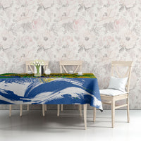 Brazil Independence Day Tablecloth Roaring Jaguar Christ Redeemer Tropical Floral