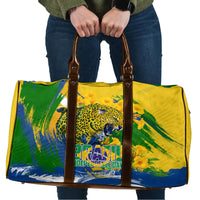 Brazil Independence Day Travel Bag Roaring Jaguar Christ Redeemer Tropical Floral