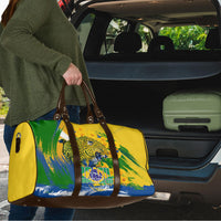 Brazil Independence Day Travel Bag Roaring Jaguar Christ Redeemer Tropical Floral