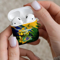 Brazil Independence Day AirPods Case One Nation One Heart - Tropical Toucan Macaw Christ Redeemer