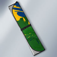 Brazil Independence Day Auto Sun Shade One Nation One Heart - Tropical Toucan Macaw Christ Redeemer