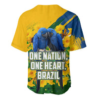 Brazil Independence Day Baseball Jersey One Nation One Heart - Tropical Toucan Macaw Christ Redeemer