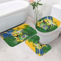 Brazil Independence Day Bathroom Set One Nation One Heart - Tropical Toucan Macaw Christ Redeemer