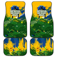 Brazil Independence Day Car Mats One Nation One Heart - Tropical Toucan Macaw Christ Redeemer