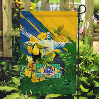 Brazil Independence Day Garden Flag One Nation One Heart - Tropical Toucan Macaw Christ Redeemer