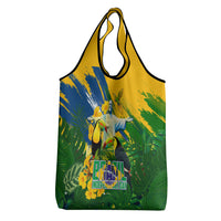 Brazil Independence Day Grocery Bag One Nation One Heart - Tropical Toucan Macaw Christ Redeemer