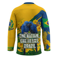 Brazil Independence Day Hockey Jersey One Nation One Heart - Tropical Toucan Macaw Christ Redeemer