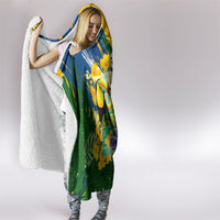 Brazil Independence Day Hooded Blanket One Nation One Heart - Tropical Toucan Macaw Christ Redeemer