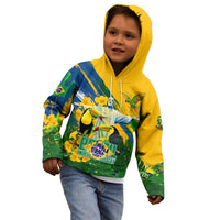 Brazil Independence Day Kid Hoodie One Nation One Heart - Tropical Toucan Macaw Christ Redeemer