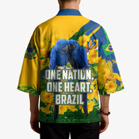 Brazil Independence Day Kimono One Nation One Heart - Tropical Toucan Macaw Christ Redeemer