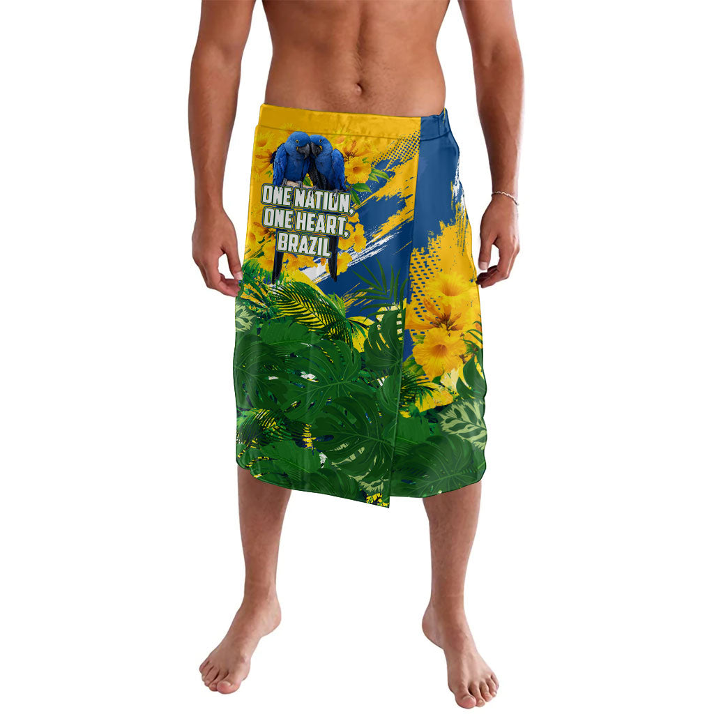 Brazil Independence Day Lavalava One Nation One Heart - Tropical Toucan Macaw Christ Redeemer