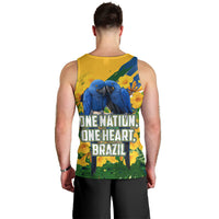 Brazil Independence Day Men Tank Top One Nation One Heart - Tropical Toucan Macaw Christ Redeemer