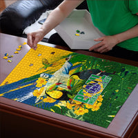Brazil Independence Day Puzzle One Nation One Heart - Tropical Toucan Macaw Christ Redeemer