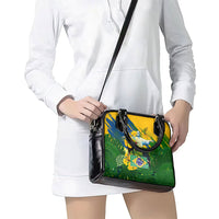 Brazil Independence Day Shoulder Handbag One Nation One Heart - Tropical Toucan Macaw Christ Redeemer