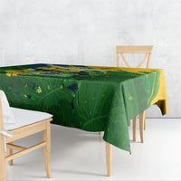 Brazil Independence Day Tablecloth One Nation One Heart - Tropical Toucan Macaw Christ Redeemer
