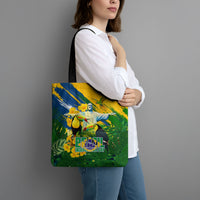 Brazil Independence Day Tote Bag One Nation One Heart - Tropical Toucan Macaw Christ Redeemer