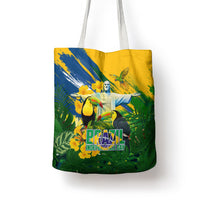 Brazil Independence Day Tote Bag One Nation One Heart - Tropical Toucan Macaw Christ Redeemer