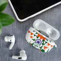 India Patriotic Freedom AirPods Case Flag Colors Raised Fist Typography Graphic