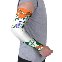 India Patriotic Freedom Arm Sleeves Flag Colors Raised Fist Typography Graphic