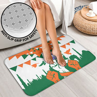 India Patriotic Freedom Bathroom Set Flag Colors Raised Fist Typography Graphic