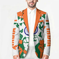 India Patriotic Freedom Blazer Flag Colors Raised Fist Typography Graphic