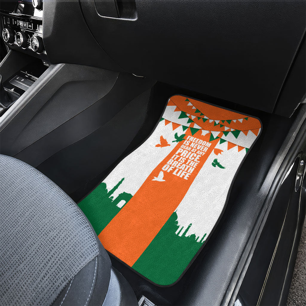 India Patriotic Freedom Car Mats Flag Colors Raised Fist Typography Graphic
