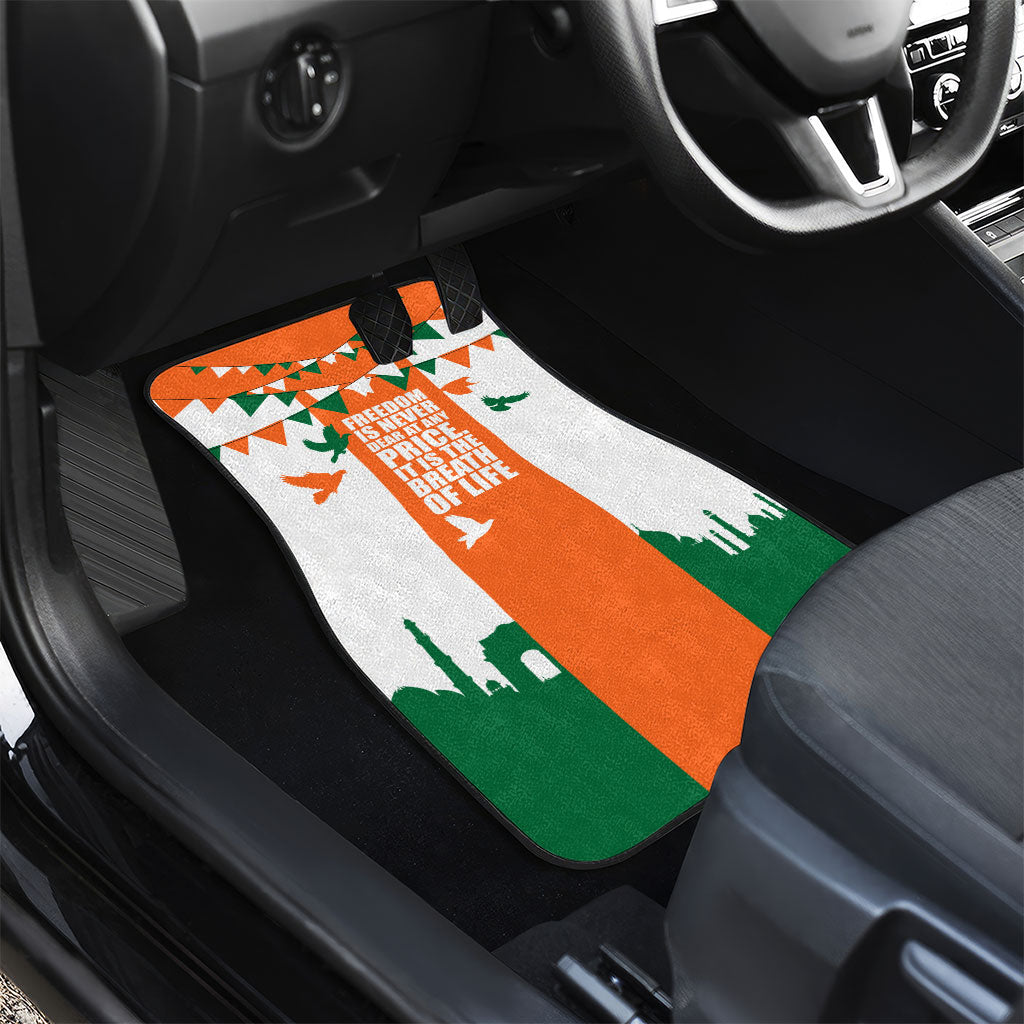 India Patriotic Freedom Car Mats Flag Colors Raised Fist Typography Graphic