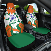 India Patriotic Freedom Car Seat Cover Flag Colors Raised Fist Typography Graphic