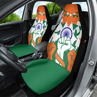 India Patriotic Freedom Car Seat Cover Flag Colors Raised Fist Typography Graphic