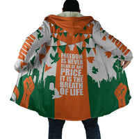 India Patriotic Freedom Cloak Flag Colors Raised Fist Typography Graphic