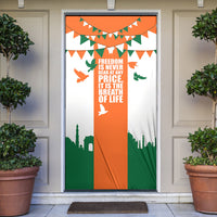 India Patriotic Freedom Door Cover Flag Colors Raised Fist Typography Graphic