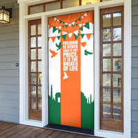 India Patriotic Freedom Door Cover Flag Colors Raised Fist Typography Graphic