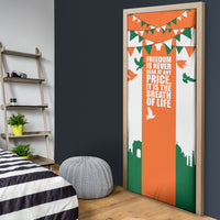 India Patriotic Freedom Door Cover Flag Colors Raised Fist Typography Graphic