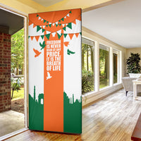 India Patriotic Freedom Door Cover Flag Colors Raised Fist Typography Graphic