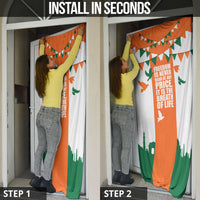 India Patriotic Freedom Door Cover Flag Colors Raised Fist Typography Graphic