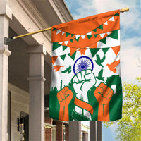 India Patriotic Freedom Garden Flag Flag Colors Raised Fist Typography Graphic
