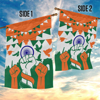 India Patriotic Freedom Garden Flag Flag Colors Raised Fist Typography Graphic
