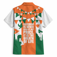 India Patriotic Freedom Hawaiian Shirt Flag Colors Raised Fist Typography Graphic