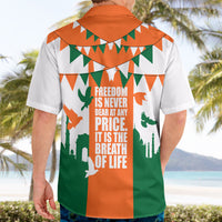 India Patriotic Freedom Hawaiian Shirt Flag Colors Raised Fist Typography Graphic
