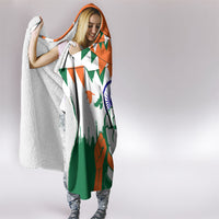 India Patriotic Freedom Hooded Blanket Flag Colors Raised Fist Typography Graphic