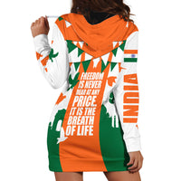 India Patriotic Freedom Hoodie Dress Flag Colors Raised Fist Typography Graphic