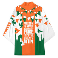 India Patriotic Freedom Kimono Flag Colors Raised Fist Typography Graphic