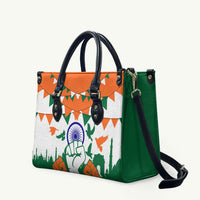 India Patriotic Freedom Leather Bag Flag Colors Raised Fist Typography Graphic