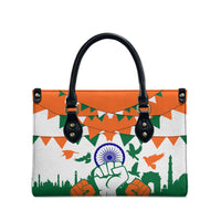 India Patriotic Freedom Leather Bag Flag Colors Raised Fist Typography Graphic