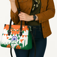 India Patriotic Freedom Leather Bag Flag Colors Raised Fist Typography Graphic